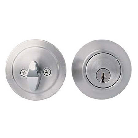 Home Plus Home Plus Satin Chrome Brass Single Cylinder Deadbolt LA2132